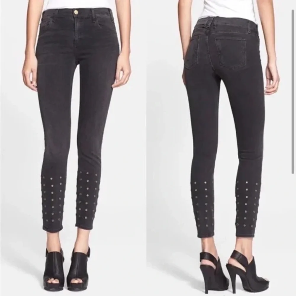 McGuire Newton Skinny Jeans with Grommets Faded Black - Size 28